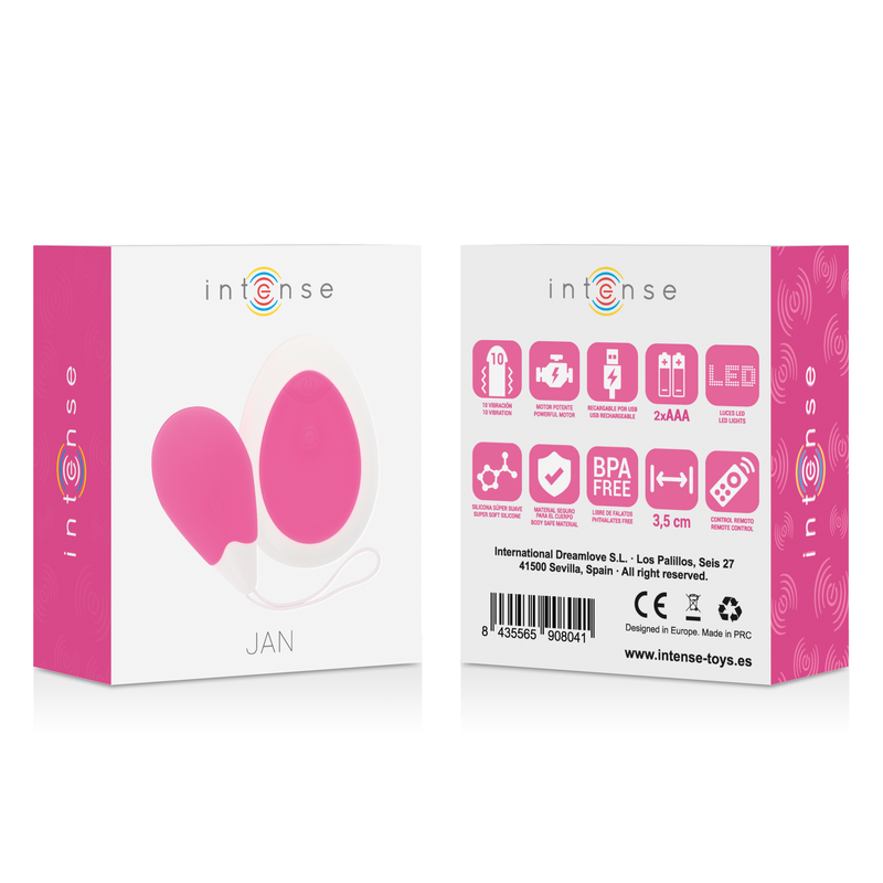 INTENSE - JAN EGG VIBRADOR CONTROLE REMOTO ROSA - Image 2