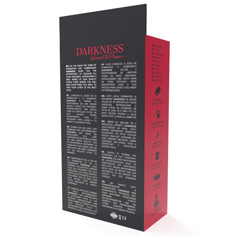 DARKNESS - ALGEMAS DE COURO AJUSTVEIS PRETAS COM CADEADO - Image 4