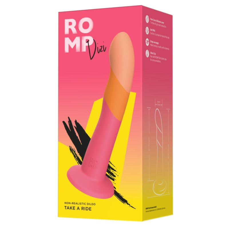 ROMP - DIZI DILDO SILICONA CON VENTOSA TRICOLOR 18 CM - Image 5