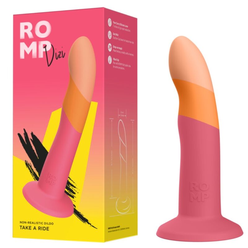 ROMP - DIZI DILDO SILICONA CON VENTOSA TRICOLOR 18 CM - Image 4
