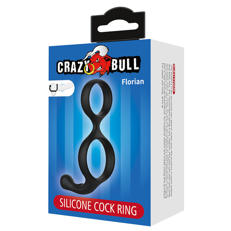 CRAZY BULL - FLORIAN ANILLO DOBLE PARA PENE Y TESTÍCULOS SILICONA NEGRO - Image 3
