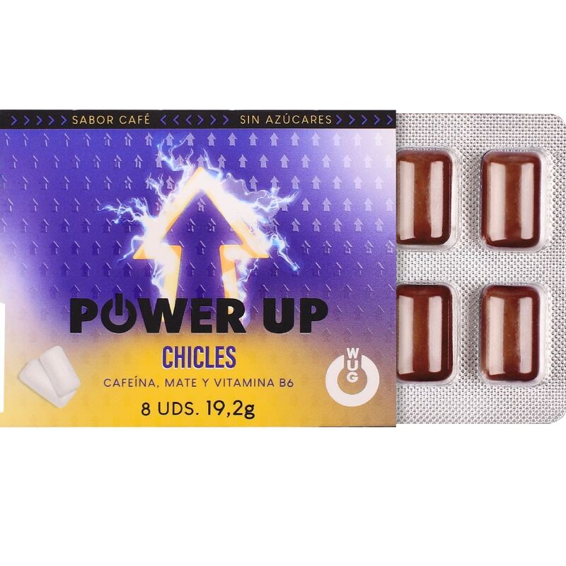 WUG power up - El chicle funcional con cafeína y mate sabor café BLISTER 8 UDS - Image 4