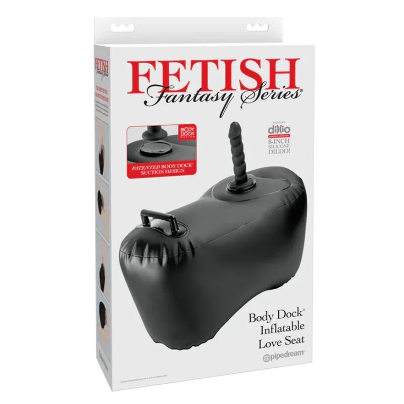 FETISH FANTASY SERIES - SILLÓN HINCHABLE BODY DOCK CON DILDO 69,2 CM NEGRO - Image 5
