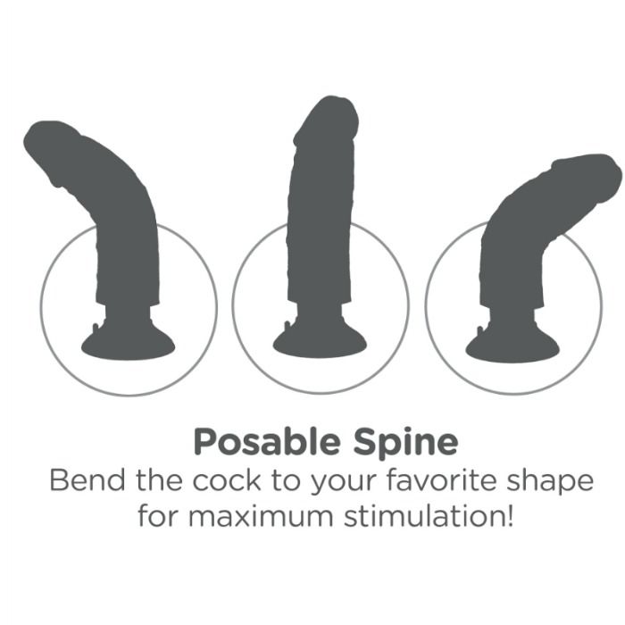 KING COCK - DILDO VIBRADOR CON TESTICULOS 20.3 CM NATURAL - Image 5