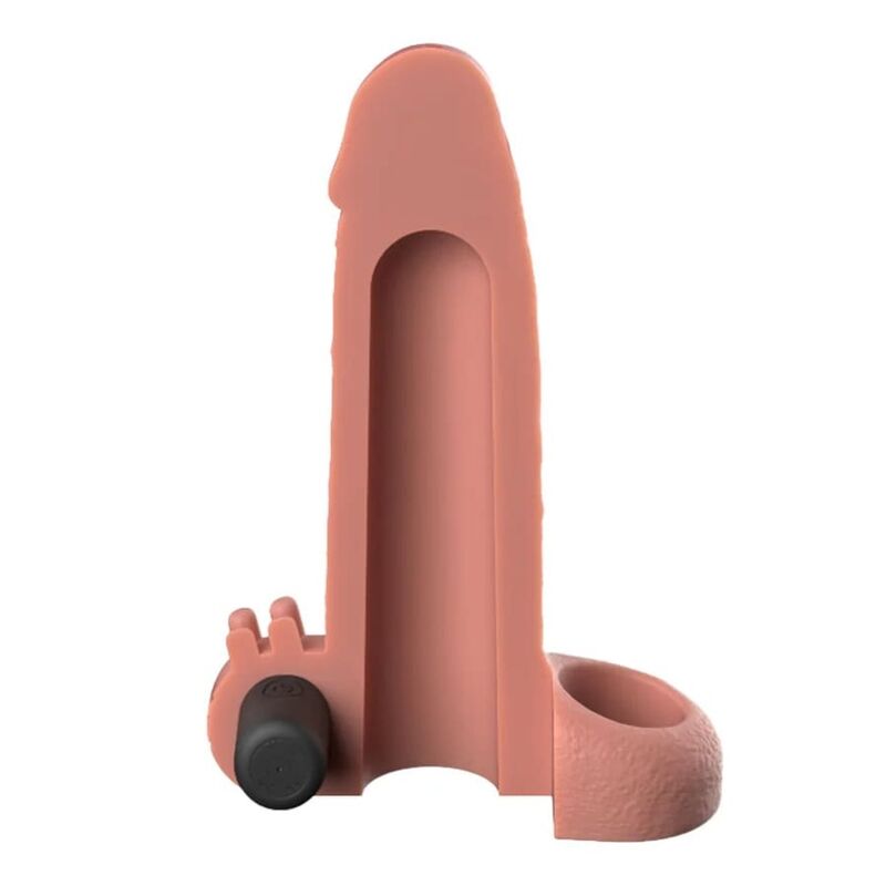 FANTASY X-TENSIONS - FUNDA EXTENSORA VIBRATORIA REAL FEEL 5 CM COLOR BEIGE - Image 4