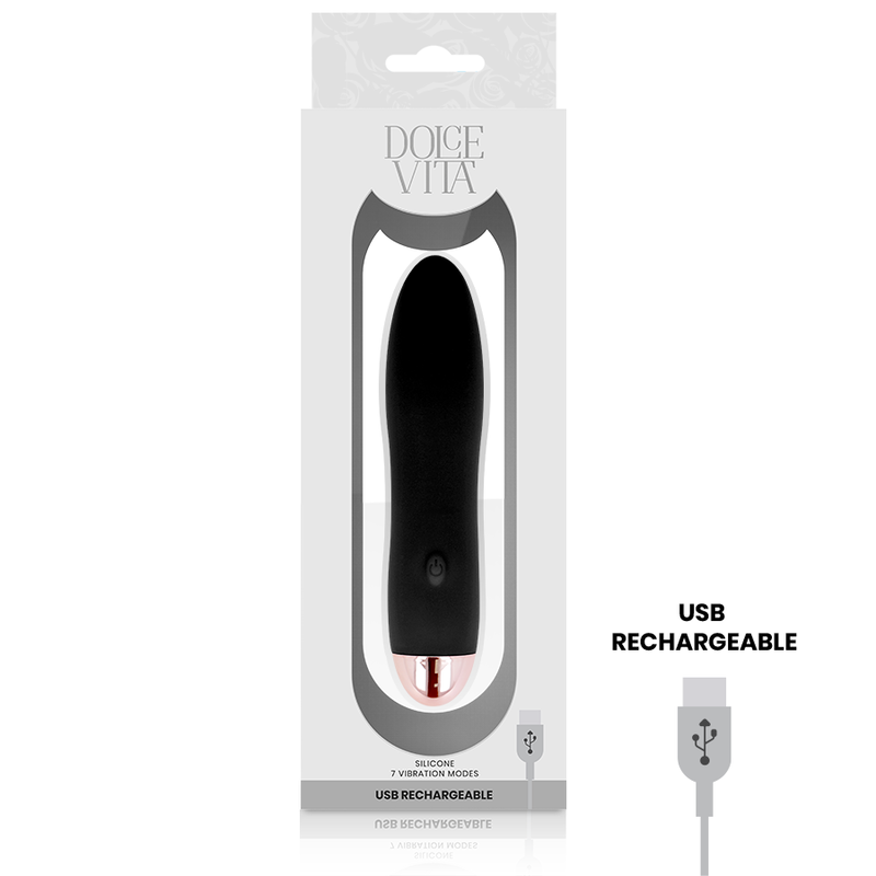 DOLCE VITA - VIBRADOR RECARREGÁVEL QUATRO PRETO 7 VELOCIDADES - Image 2