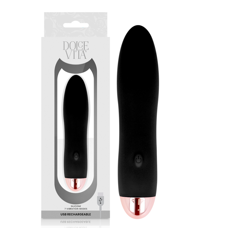 DOLCE VITA - VIBRADOR RECARREGÁVEL QUATRO PRETO 7 VELOCIDADES - Image 4