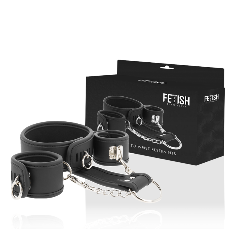 FETISH SUBMISSIVE - COLAR E ALGEMAS DE COURO VEGANO COM FORRO DE NOPRENE - Image 2