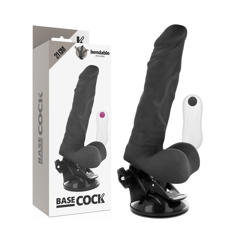 BASECOCK - VIBRADOR ARTICULÁVEL CONTROLE REMOTO PRETO 21 CM