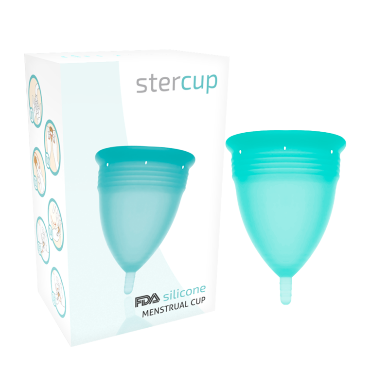 STERCUP - COPO MENSTRUAL DE SILICONE FDA AQUAMARINE - TAMANHO S - Image 5