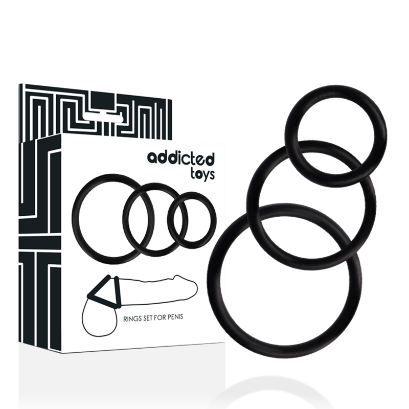ADDICTED TOYS - CONJUNTO DE ANÉIS DE PARA PÉNIS PRETO - Image 3