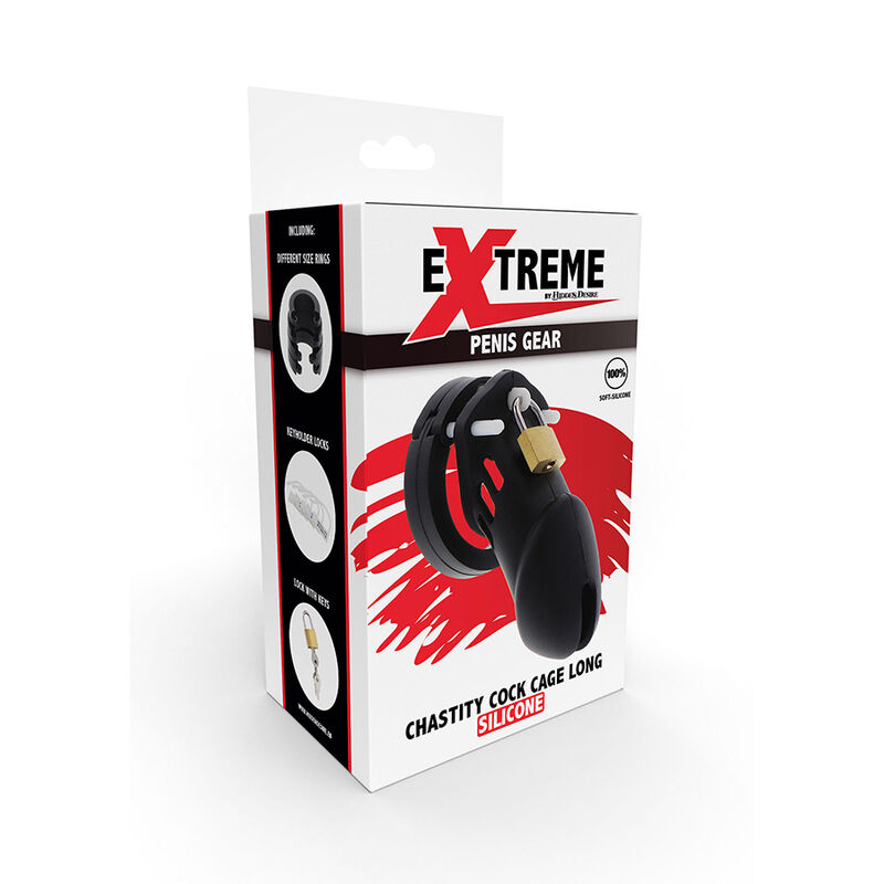 HIDDEN DESIRE - EXTREME GAIOLA DE PÉNIS DE CASTIDADE SILICONE TAMANHO L PRETO - Image 5