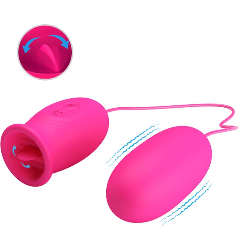 PRETTY LOVE - OVO VIBRADOR DAISY + LÍNGUA ESTIMULANTE DE CLITÓRIS ROSA - Image 2