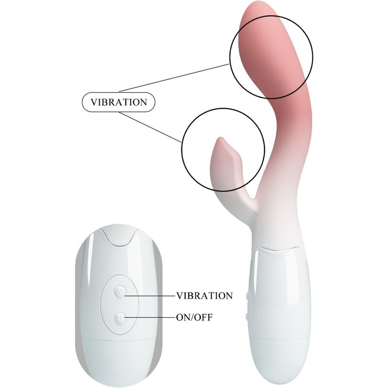 PRETTY LOVE - VIBRADOR BRILHANTE DO PONTO G + ESTIMULADOR DE CLITÓRIS 30 VIBRAÇÕES ROSA - Image 3