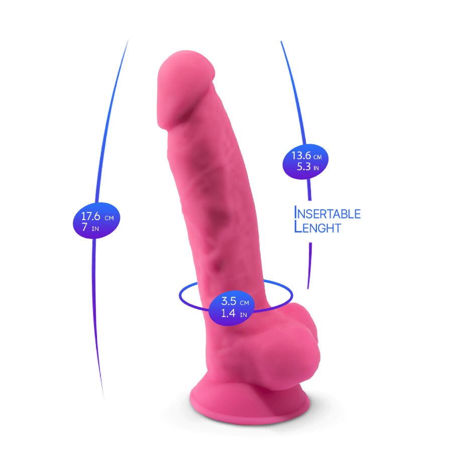 SILEXD - MODELO 1 PÊNIS REALISTA PREMIUM SILICONE SILEXPAN ROSA FLUORESCENTE 17,5 CM - Image 5