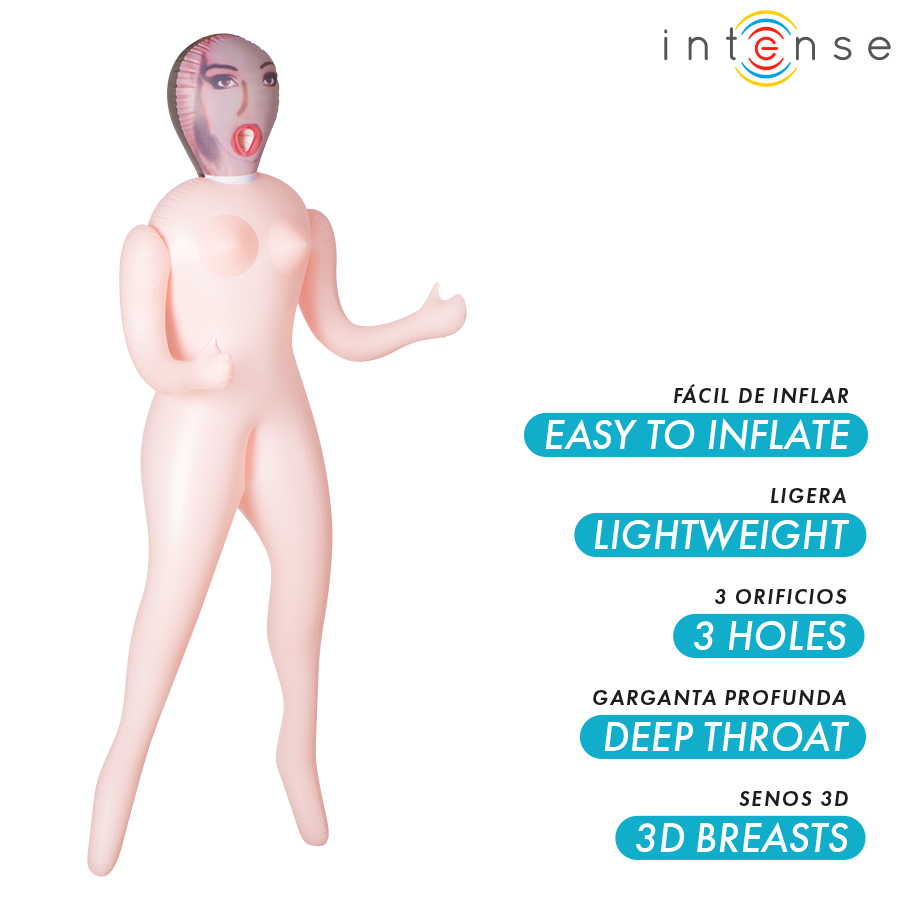 INTENSE DOLLS - BONECA INFLÁVEL MONIQUE COM TRÊS ORIFÍCIOS - Image 2