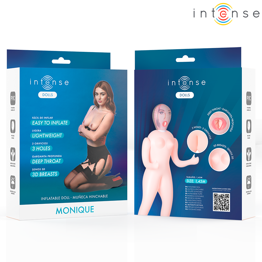 INTENSE DOLLS - BONECA INFLÁVEL MONIQUE COM TRÊS ORIFÍCIOS - Image 4