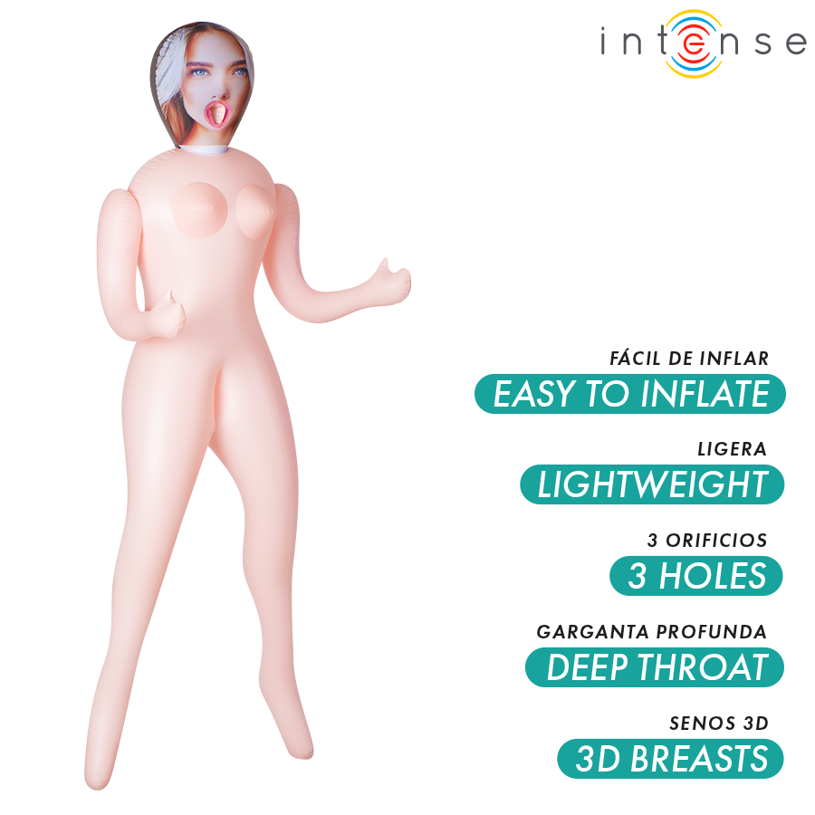 INTENSE DOLLS - NICOLE BONECA INFLÁVEL COM TRÊS ORIFÍCIOS - Image 2
