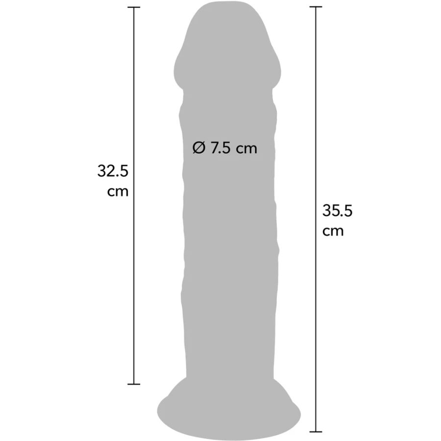 GET REAL - PÊNIS DE TPE DELUXE DE DUPLA DENSIDADE E ESPESSURA, 35,5 CM - Image 4