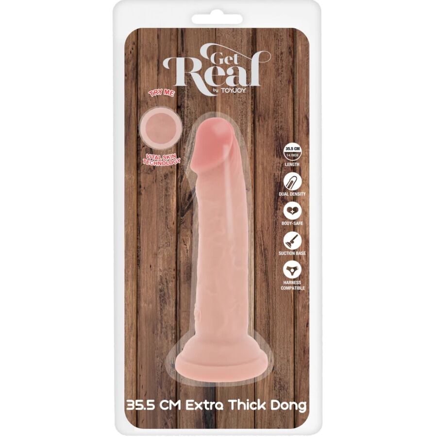 GET REAL - PÊNIS DE TPE DELUXE DE DUPLA DENSIDADE E ESPESSURA, 35,5 CM - Image 5