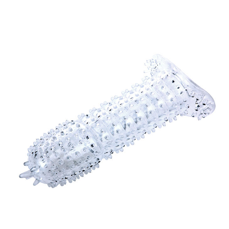 BAILE - BAINHA PARA PÉNIS COM PONTOS ESTIMULANTES TRANSPARENTE 14 CM - Image 3