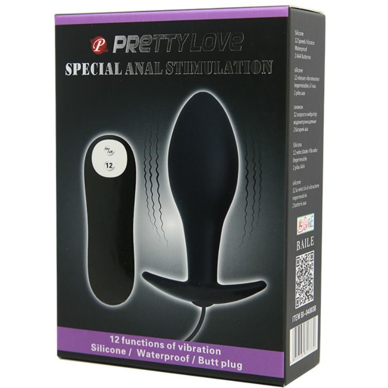 PRETTY LOVE - PLUG ANAL NCORA FORMA SILICONE 12 MODOS DE VIBRAO PRETO - Image 8
