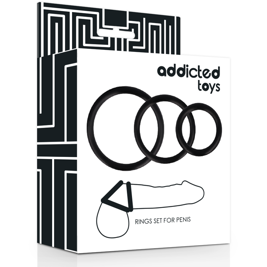 ADDICTED TOYS - CONJUNTO DE ANÉIS DE PARA PÉNIS PRETO - Image 2