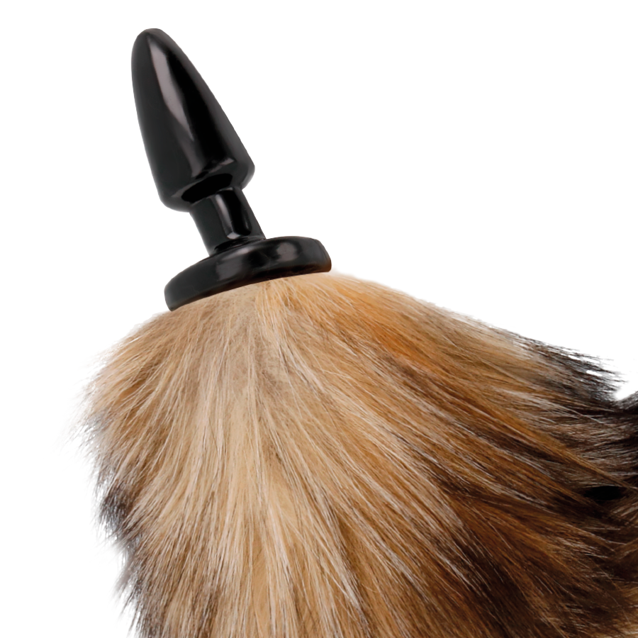 DARKNESS - CAUDA NATURAL COM PLUG ANAL DE SILICONE 10 CM - Image 2