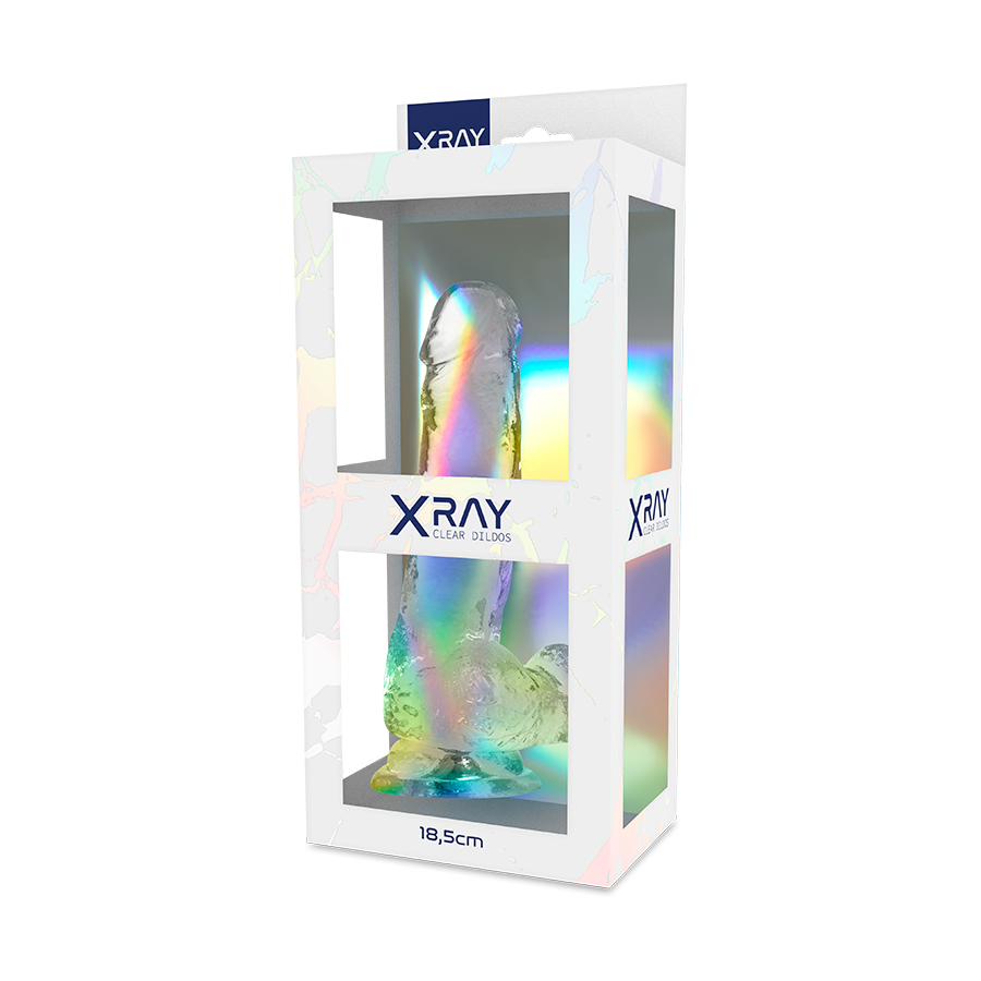 X RAY - DILDO TRANSPARENTE COM BOLAS 18.5 CM -O- 3.8 CM - Image 3